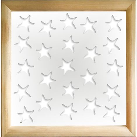STARFISH - Moduli Decorativi in Legno e PVC - Misura: 48x48 cm - Colore: bianco (1/4)
