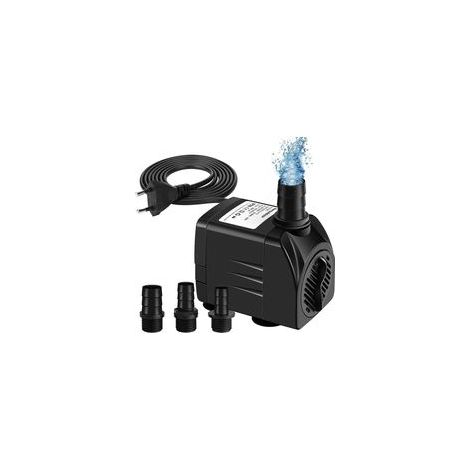 Pompa sommergibile Crezuo, 25W 1500L/h, mini pompa per acquario, pompa regolabile per fontane, laghetti e acquari con 3 ugelli (livello di rumorosità: 20-30 dB)