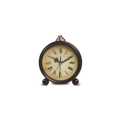 Réveil analogique rétro sans tic-tac : horloge de chevet, horloge de table vintage, silencieuse, petite horloge de table à piles, horloge de table analogique vintage pour chambre à coucher