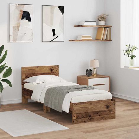 vidaXL Struttura del letto Legno vecchio 75 x 190 cm Legno multistrato