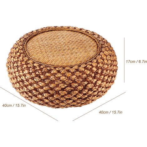 Puf cuadrado japonés Zabuton de tela – color café, cojín de suelo aislante para yoga y ejercicios Zen. (1/5)