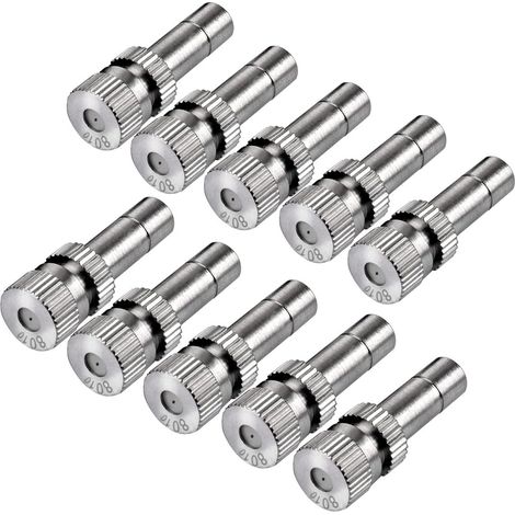 10pcs laiton basse pression brumisation pour Système de refroidissement Buses Humidification Pulvérisateur (0.8mm)