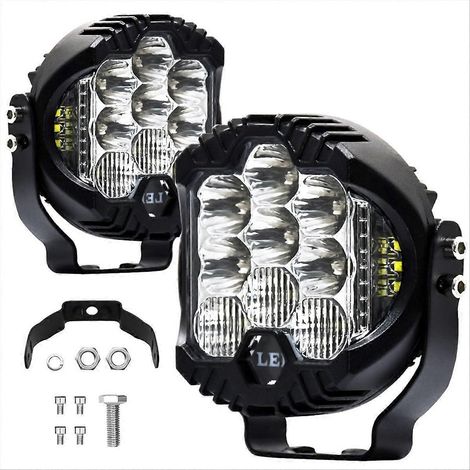 Dreiseitige LED-Arbeitsscheinwerfer und 3-Zoll-Seitenbeleuchtung, weiß (1/5)