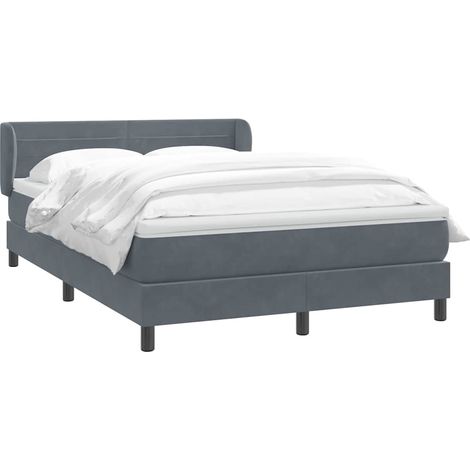 vidaXL Sommier à lattes de lit et matelas gris foncé 160x210cm velours