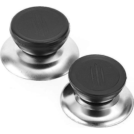 Boutons de couvercle de casserole compatibles, noirs, courroies de rechange universelles pour boutons d'ustensiles de cuisine (paquet de 5 - noir) (1/5)