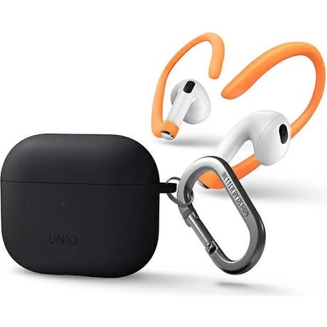 Custodia Uniq Nexo per AirPods di terza generazione + ganci auricolari in silicone grigio/grigio (1/5)