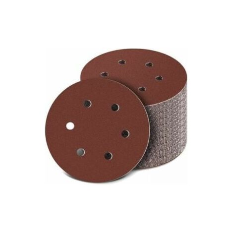 100Pcs Disques Abrasifs 40-800 Grain Taille 150Mm Disque De Ponçage De Idéal Pour Poncer Dérouiller(6 Polir Trous) (1/5)