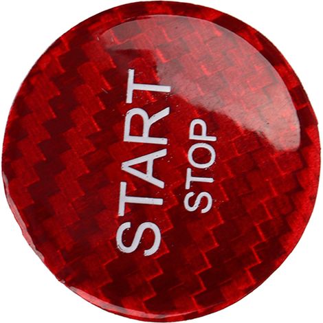 Cache-bouton de démarrage/arrêt moteur en fibre de carbone, autocollant de remplacement pour Peugeot 408, 308S et 508 (rouge) (1/5)