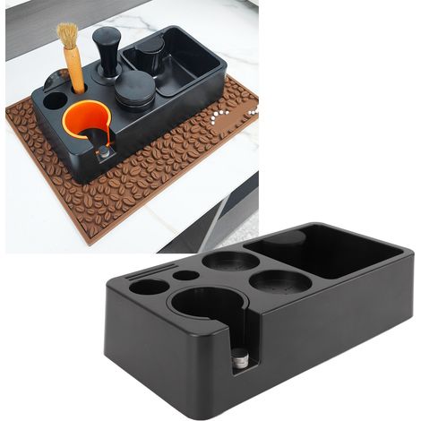 Pulverbehälter aus mattschwarzem ABS, multifunktionale Aufbewahrungsbox für die Kaffeebar-Theke, Halter für Pudertücher (1/5)