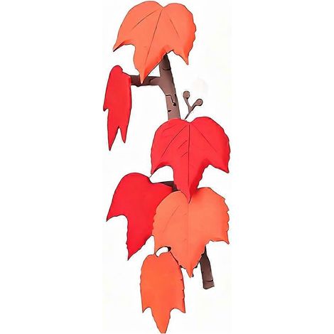 Aimant de réfrigérateur 3D Boston Ivy, tiges articulées et flexibles, forte adhérence magnétique pour la décoration intérieure avec 6 feuilles (1/5)