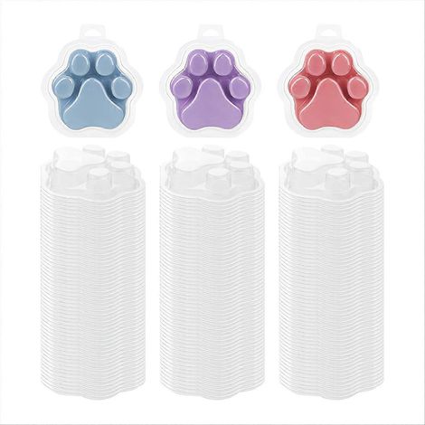 100 moules à fondants parfumés en forme de griffe de chat, transparents et vides, pour fondants parfumés et bougies sans mèche (1/5)