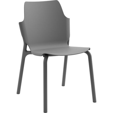 Sedia da giardino Rebecca Mobili Tarek 83x56x47 Polipropilene Grigio antracite Moderno SET 2 pezzi