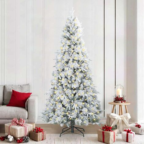 Künstlicher klappbarer Weihnachtsbaum Weiß 240 cm PE und PVC