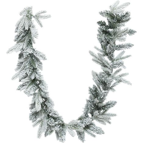 Atmosphera Weihnachtsgirlande 180 cm grün mit weißen Dekorationen (1/2)