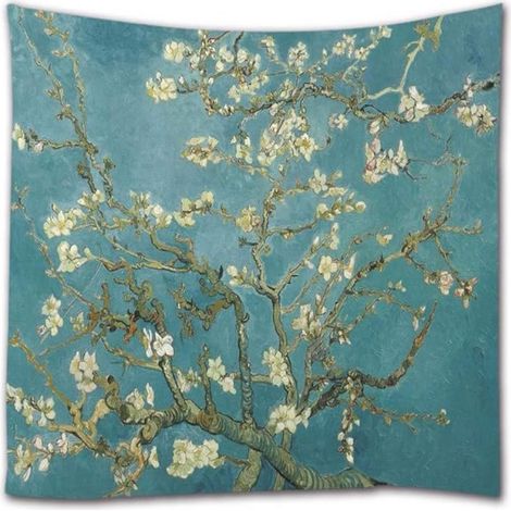 Tapisserie Fleur - 150 x 130 cm - Tissu Polyester Léger - Décor Murale pour Chambre Salon - 1 Pièce