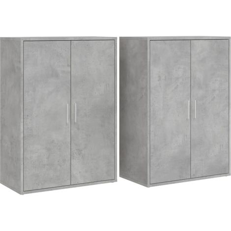 Credenza buffet cassettiera mobile contenitore organizer cucina soggiorno soggiorni set da 2 60 x 31 x 84 cm derivati del legno grigio 020036862