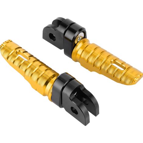 Repose-pieds avant moto, paire gauche/droite, compatible Yamaha MT-03 MT-25 MT-07 MT-09 R3 XJ6, couleur or (1/5)