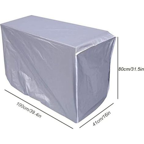 Housse Climatiseur Extérieur - Polyester Imperméable UV Résistant Neige Poussière - Pour Unité Pompe À Chaleur - 100 x 41 x 80 cm (1/5)