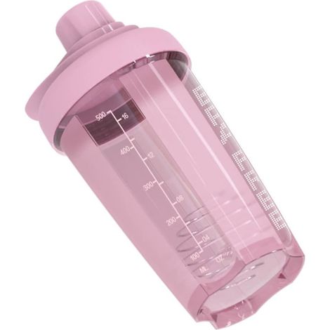 Bouteille shaker à protéines avec système de verrouillage par rotation, idéale pour les boissons protéinées pré-entraînement, les smoothies et les milkshakes (rose) (1/5)