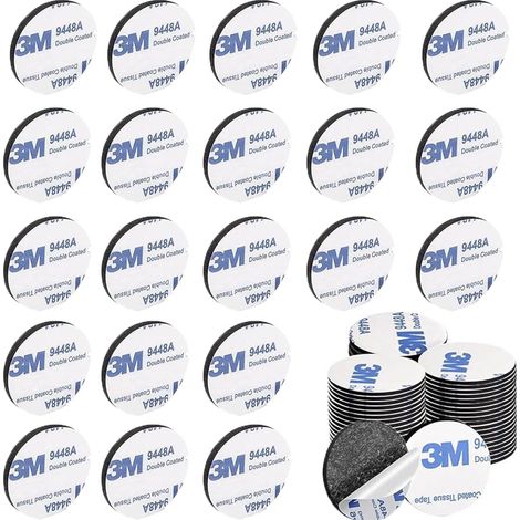 1000 Stück doppelseitiger, extra starker 3M-Schaumstoff, wasserfest, doppelseitig klebend, für Zuhause, schwarz, rund, doppelseitige Aufkleber für Heimwerker, Wände, Böden, Türen, Kunststoffe, Metalle