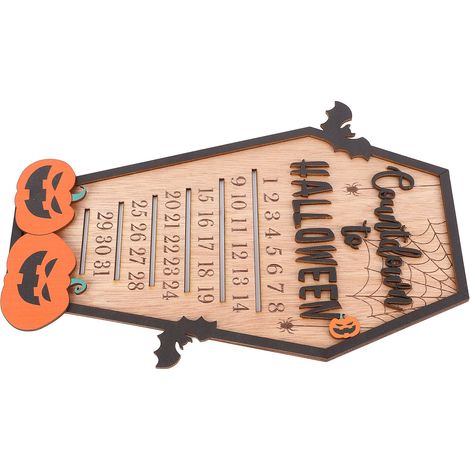 Calendrier de l'Avent d'Halloween à faire soi-même : un calendrier innovant en bois avec des blocs mobiles, idéal pour décorer votre maison ou pour une fête. (1/5)