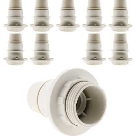 Zenitech – Lot de 10 douilles E14 simple bague – Thermoplastique – Tension 250V – Intensité 2A – Pour éclairage basse consommation