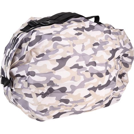 Sac de rangement grande capacité, sac de voyage à bandoulière unique, imperméable, sac de courses pliable et portable, camouflage gris