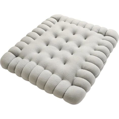 Coussin en forme de biscuit, tapis de sol élégant pour chaise de méditation, gris, carré. (1/4)