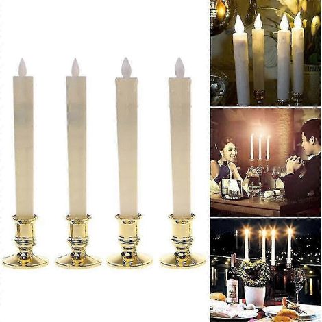 Support pour bougies piliers de Noël, bougeoirs pour bougies coniques, décorations de soirée et de Noël - Lot de 20 - Doré (1/5)