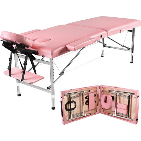Massageliege klappbar 2 Zones schwarz