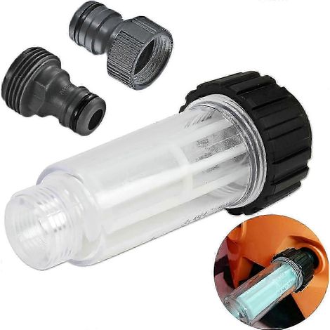 Filtre à eau pour nettoyeur haute pression, raccord 3/4 pouce avec 2 prises, filtre à sable pour pompe à eau compatible avec les pompes de jardin. (1/2)