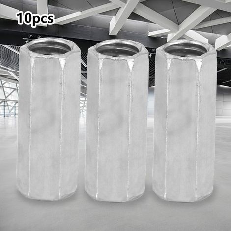 10 écrous à tige longue M8, écrous hexagonaux à manchon, fixations filetées d'écartement (M828) (1/5)