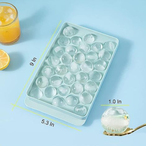 Round Ice Cube Tray Freezer Ice Cube Tray with Container Mini Round Ice Cube Tray for Making Balls (1/5)