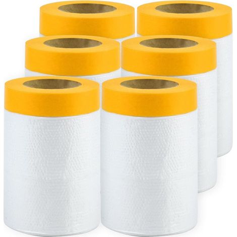 Lot de 6 rouleaux de ruban de masquage 55 cm x 20 m – Adhésif indéchirable et résistant à l\'eau – Découpe précise pour peinture (1/5)