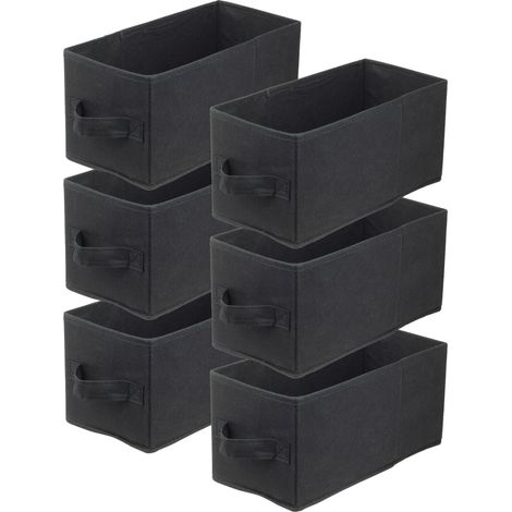 Boîte textile 15x31x15 noire - Lot de 6 (1/5)