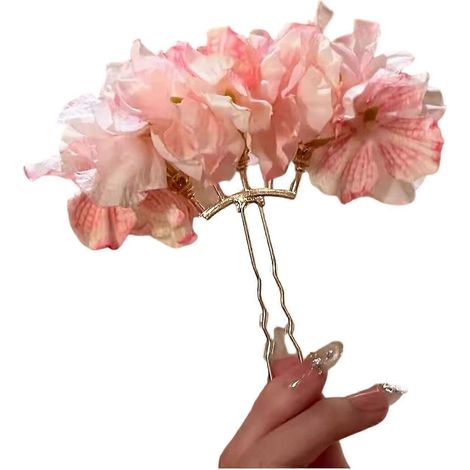Bâtonnet à cheveux fleuri – Fleur bleue élégante – Idéal pour les fêtes et les vacances – Unique et artistique (1/5)