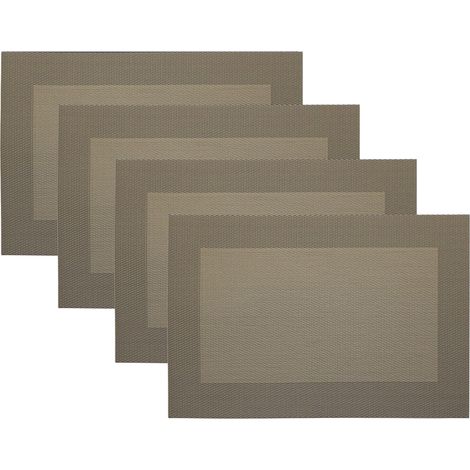 Placemats - PVC - 45 x 30 cm - Résistants à la chaleur jusqu'à 85 °C - Pour table à manger - Lot de 6 (1/5)