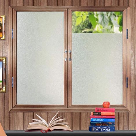 (45 cm x 2 m) Sichtschutzfolie, UV-Schutz, blickdichte Fensterfolie, Milchglasfolie, elektrostatische Fensterfolie, Mattglaseffekt für Büro, Zuhause, Badezimmer (1/4)