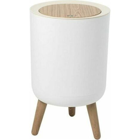 KLVGTIFS PU - Poubelle de salle de bain sur pied, couleur bois, pour cuisine, salle de bain, chambre, salon, bureau, extérieur (1/5)