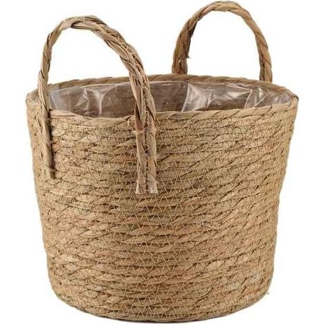Plant Pot, Seagrass Plant Basket Cover Flower Pot Woven Container for Plants Vase, Wicker, Waste (1/5)