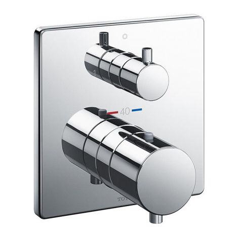 Thermostat de douche encastré avec inverseur à 2 voies, chromé