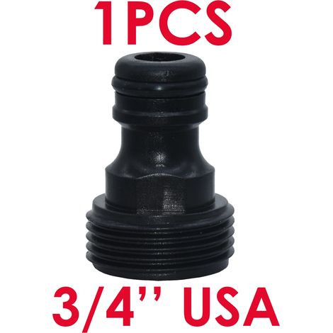 Raccord rapide M-3/4'' (pour les États-Unis, 1 pièce) Adaptateur de tuyau d'arrosage fileté mâle/femelle 3/4'' pour système d'irrigation goutte à goutte (norme européenne/américaine). (1/5)