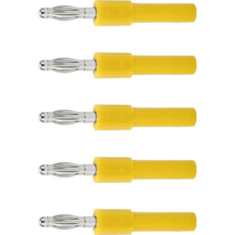 5er-Pack 4-mm-Bananenstecker-Adapter, hohe Konnektivität und gute Leitfähigkeit, 4 mm auf 2 mm Umwandlung, gelb (1/5)