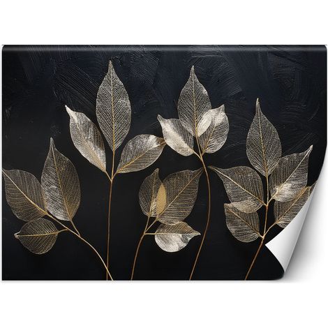 Fototapete Minimalismus Blätter Pflanzen Glamour Abstrakt 100x70 cm (1/5)