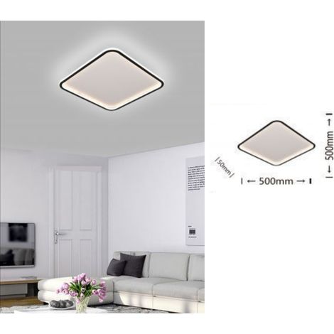 Plafoniera led da soffitto 50w lampadario quadrato bianco design moderno luce fredda naturale per camera cucina salotto fredda bianca 6500k