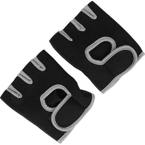 Gants d'entraînement élastiques, respirants et ajustables avec sangle de taille, offrant protection et maintien de la paume. Gants de fitness sans doigts, gris M (1/5)