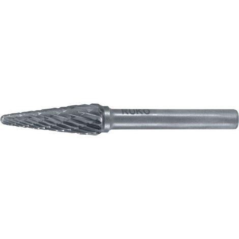 RUKO  Fresa  rotativa  de  metal  duro  KEL  Ø  3  mm  longitud  de  cabeza  14  mm  vástago  Ø  3  mm  dentado  KVZ  4  -  116232
