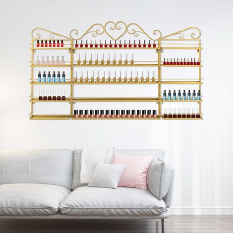 Étagère de rangement de vernis à ongles murale à 5 couches, présentoir de cosmétiques en métal, Étagère murale de parfum de rouge à lèvres, Home Spa manucure shop