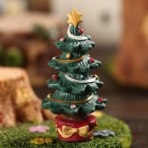 Décor aquarium résine Arbre de Noël avec boîte cadeau, ornement paysager de Noël pour réservoir à poissons (1/5)