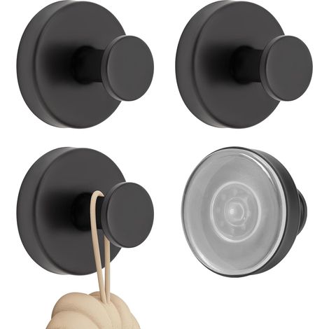 Lot de 4 crochets à ventouse extra forts pour salle de bain et peignoirs (1/5)